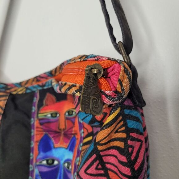 Laurel Burch stacked cat quirky multicolored crossbody cat lady purse bag - Picture 7 of 7